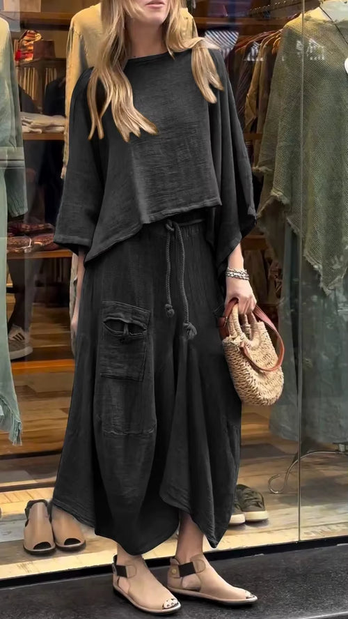 Autumn Lace-Up Skirt Set for Effortless Elegance