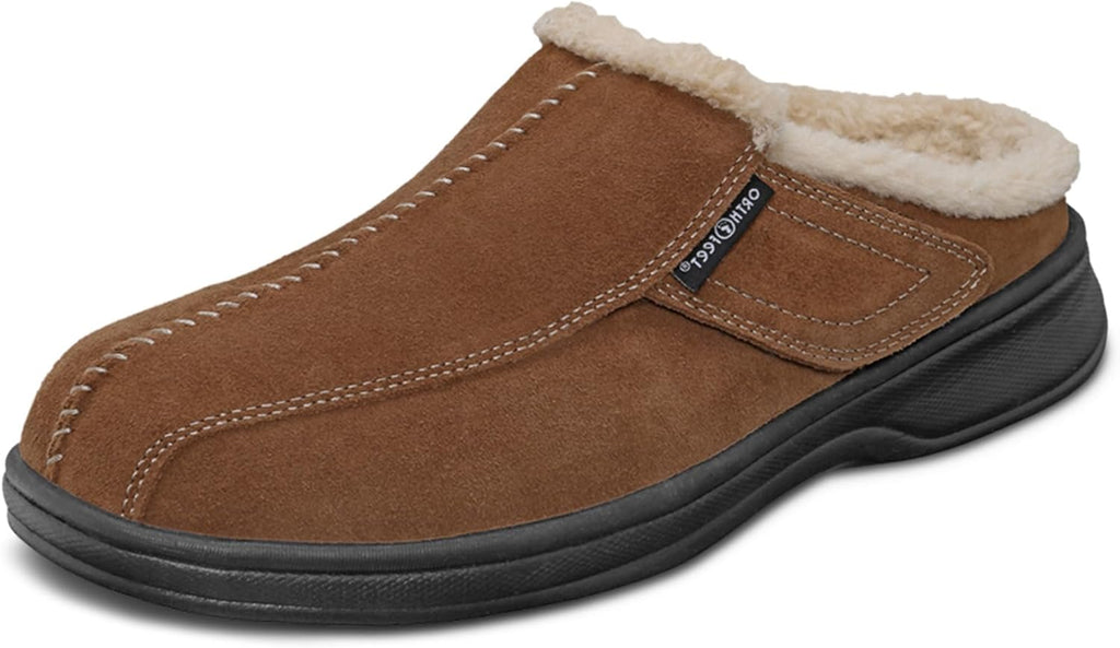 Men'S Orthopedic Asheville Adjustable Faux Fur Lined Slipper